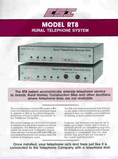 Буклет CSI Model RT8 Rural telephone system, 55-1705, Баград.рф